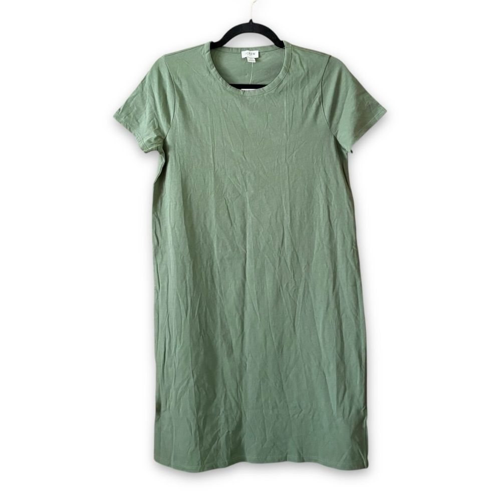 J. Crew Factory Cotton Short Sleeve T-Shirt Dress Olive Green NWT Size XS Preppy